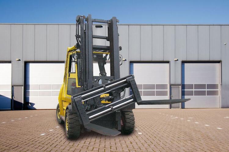 Shaft-guided fork positioner, rotatable